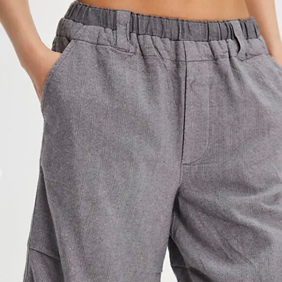 NWT Free People Blakely Trouser Shorts Grey Stripe Size Small $98 - Picture 4 of 10